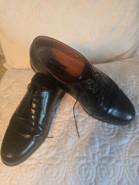 Bostonian Classics First Flex Black Leather Cap Toe Oxfords 10.5W